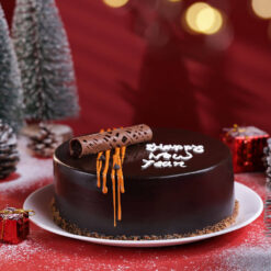 Rich Chocolate Glazed New Year Cake