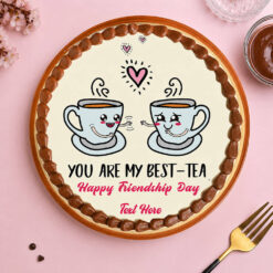 Tea Theme Friendship Day Photo Cake
