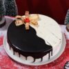 This New Year Theme Chocovanilla Cake