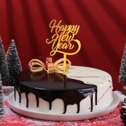 This New Year Theme Chocovanilla Cake