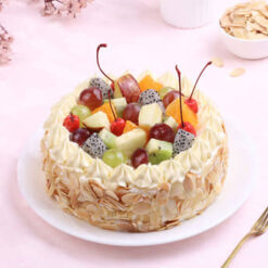 Fresh Fruit Almond Vanilla Cake