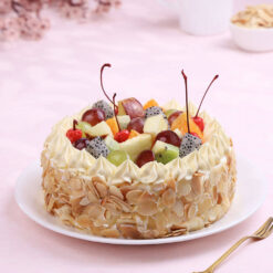 Fresh Fruit Almond Vanilla Cake